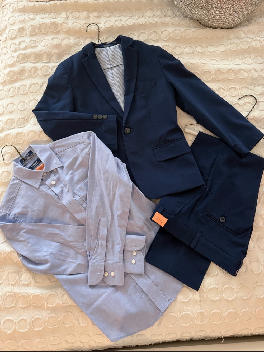 Izod Navy Suit and Light Blue Shirt Kids Matching Set